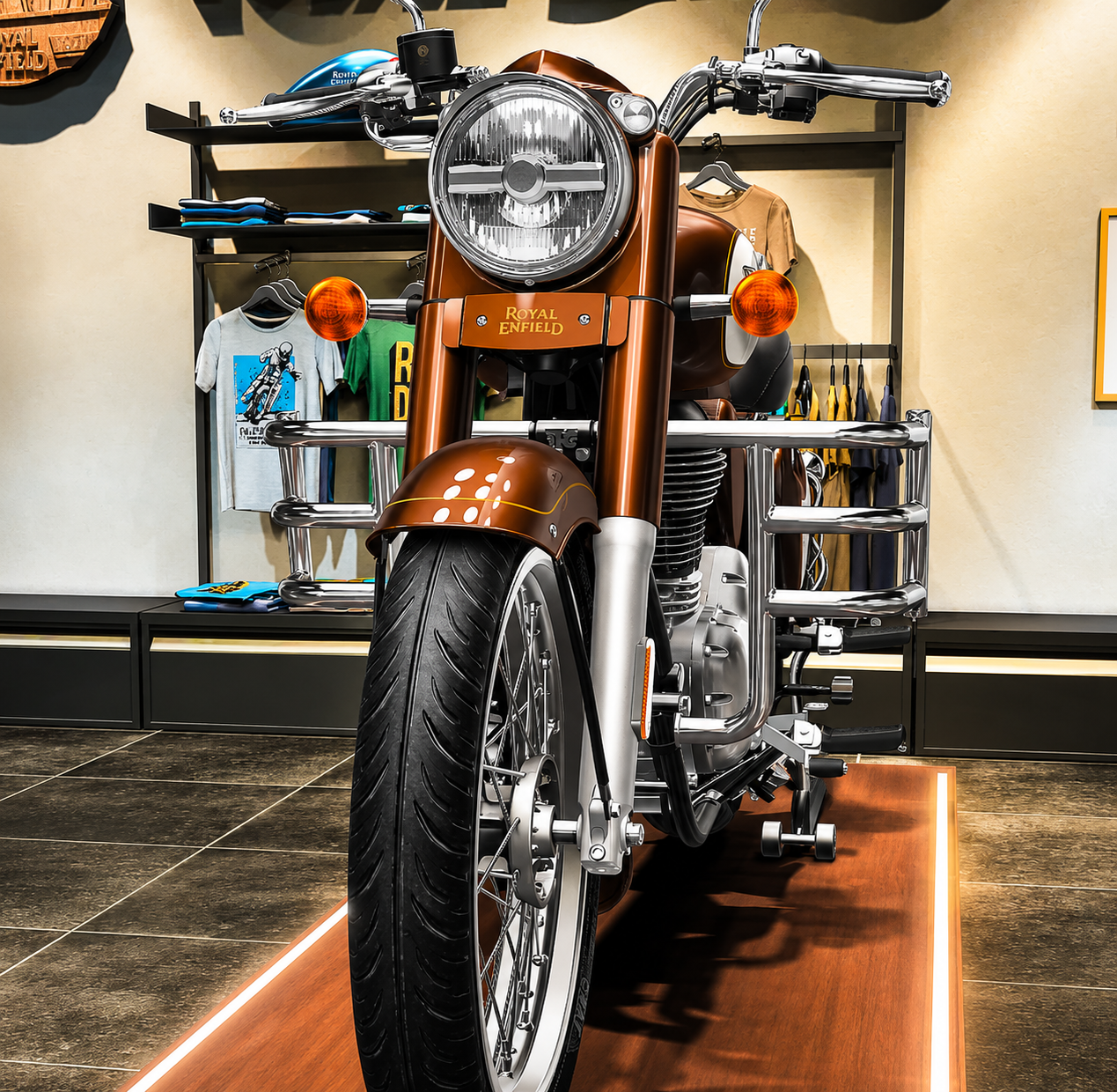 Airfly 3 Bend Leg Guard & Engine Guard for Royal Enfield Classic 350 (2022-2026) – Heavy Duty 1.25 Inch Crash Guard, Mirror Finish | Compatible with Heritage Premium, Heritage Classic, Signals, Dark, Classic Chrome & Redditch
