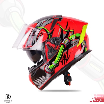 Ignyte IGN-4 Trever ISI / DOT Certified Double Visor Full Face Helmet Outer Anti-Fog Clear Visor and Inner Smoke Sun Shield