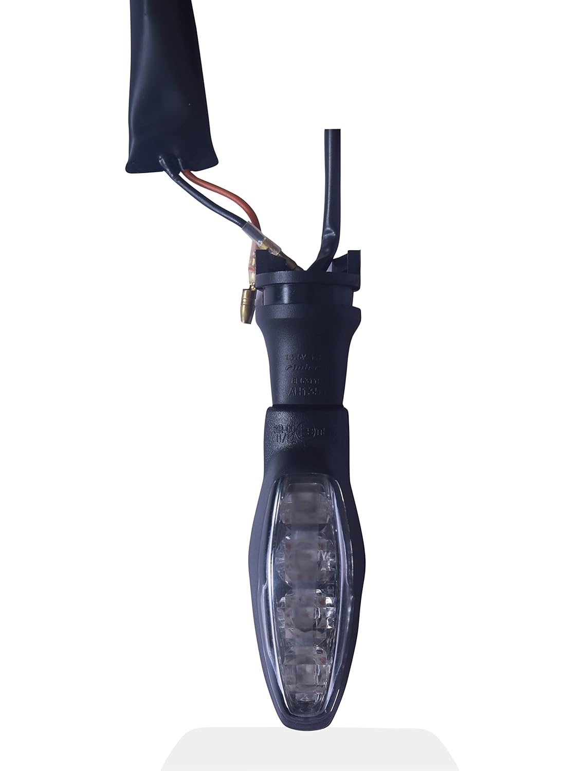 YAMAHA Pair of LED Flashers Light Indicator Assembly, Fit for Universal Bikes, Black & Silver