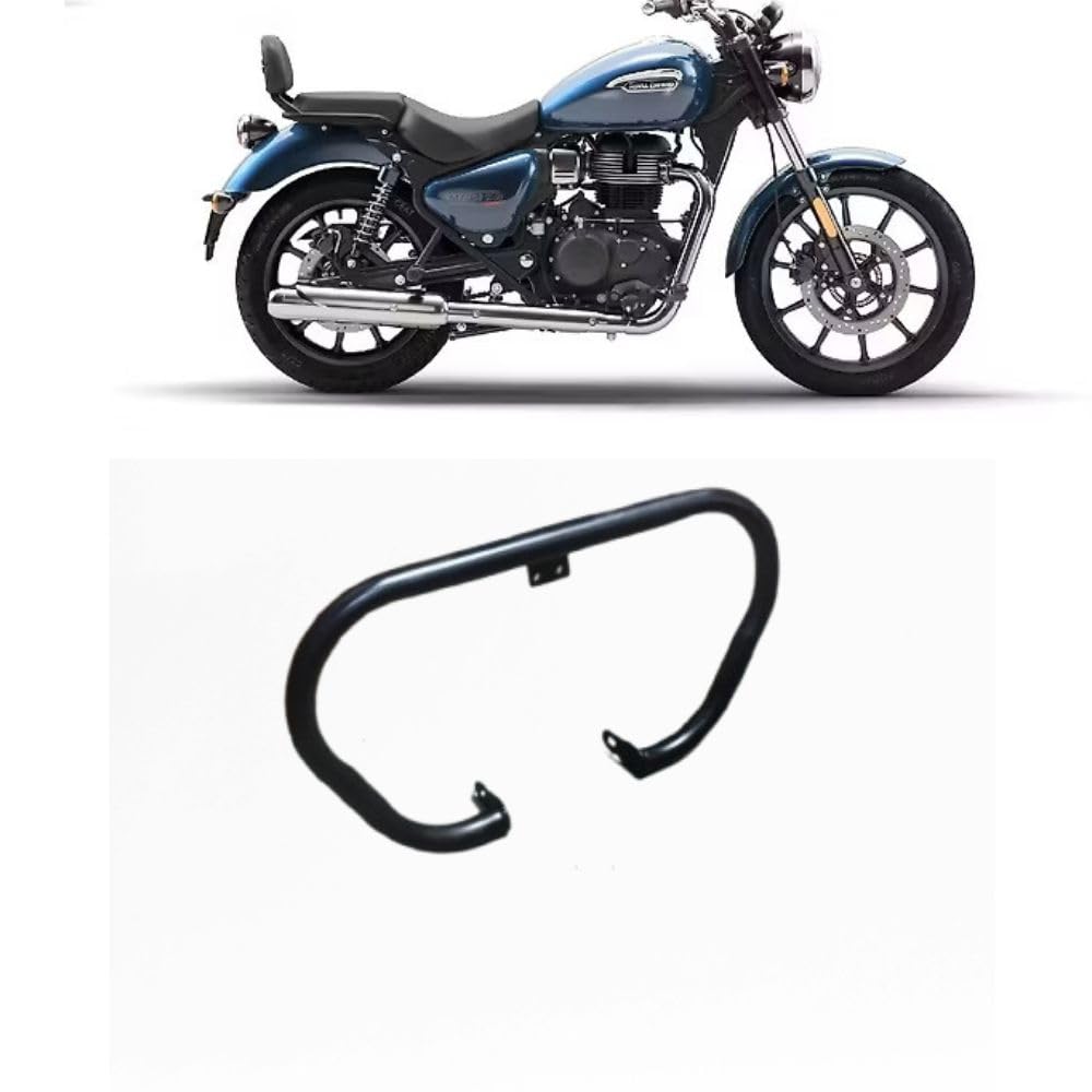 Asco Motors Leg Guard Compatible and for Royal Classic, Standard Enfield (2022-2025) & Meteor (2021-2025) Stainless Steel Black Leg Guard for Your RE Meteor and Royal Classic.