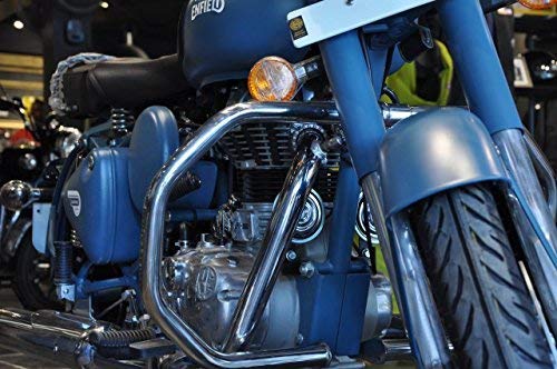 Asco Motors Leg Guard Compatible and for Royal Classic, Standard Enfield (2022-2025) & Meteor (2021-2025) 00% Stainless Steel Chrome Leg Guard for Your RE Meteor and Royal Classic.