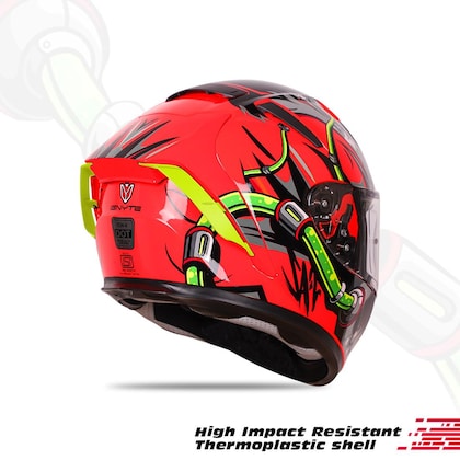 Ignyte IGN-4 Trever ISI / DOT Certified Double Visor Full Face Helmet Outer Anti-Fog Clear Visor and Inner Smoke Sun Shield