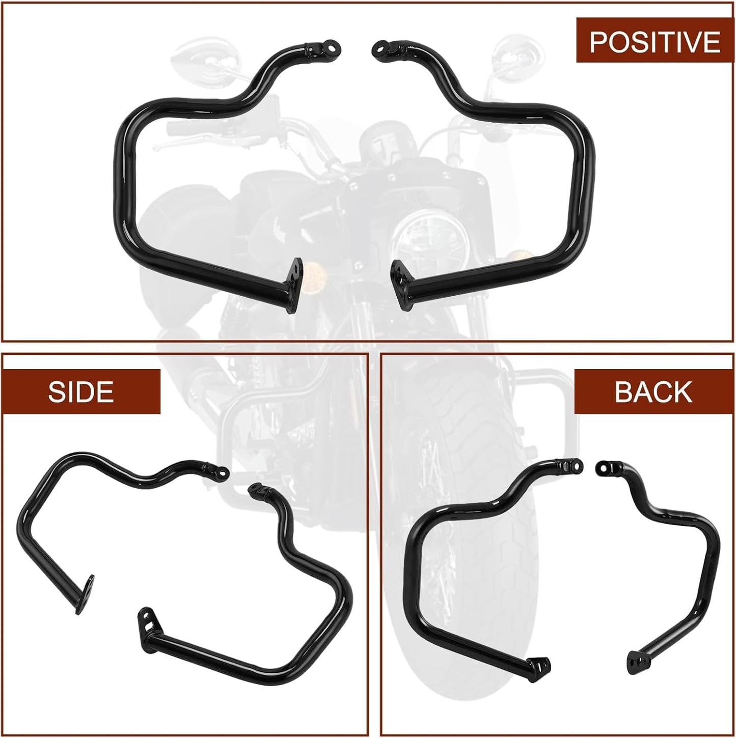 Asco Motors Indian Motorcycle Rear Highway Crash Bar for Indian Scout Bobber Classic Engine Guard Crash Bar Kit Compatible with Indian Scout,Scout+Sixty,Scout+Bobber 2025 Replac 2890252-266 Black