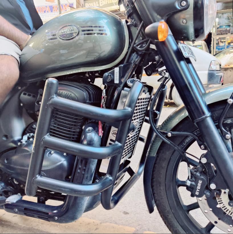 Engine Guard/Leg Guard 3 Bend (1.25 Inch) Heavy-Duty – Compatible with All Jawa Models (2025-2026) (42, 42 FJ, Perak, Bobber, Classic 350) – Matte Black Premium Finish