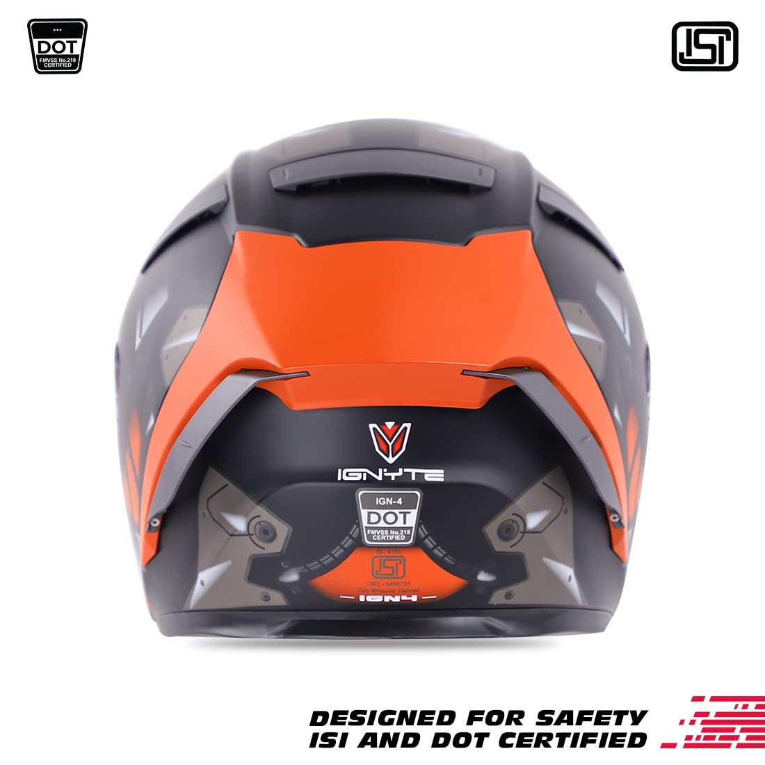 Ignyte IGN-4 GOOS ISI/DOT Certified Double Visor Full Face Helmet with Outer Anti-Fog Clear Visor and Inner Smoke Sun Shield