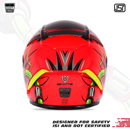 Ignyte IGN-4 Trever ISI / DOT Certified Double Visor Full Face Helmet Outer Anti-Fog Clear Visor and Inner Smoke Sun Shield