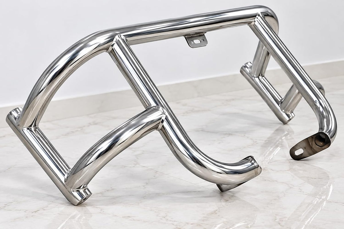 Airfly 1.5 Inch Heavy Duty Stainless Steel Leg Guard/Crash Guard Compatible with Meteor 350, Classic 350 & Bullet 350 – Premium Mirror Finish