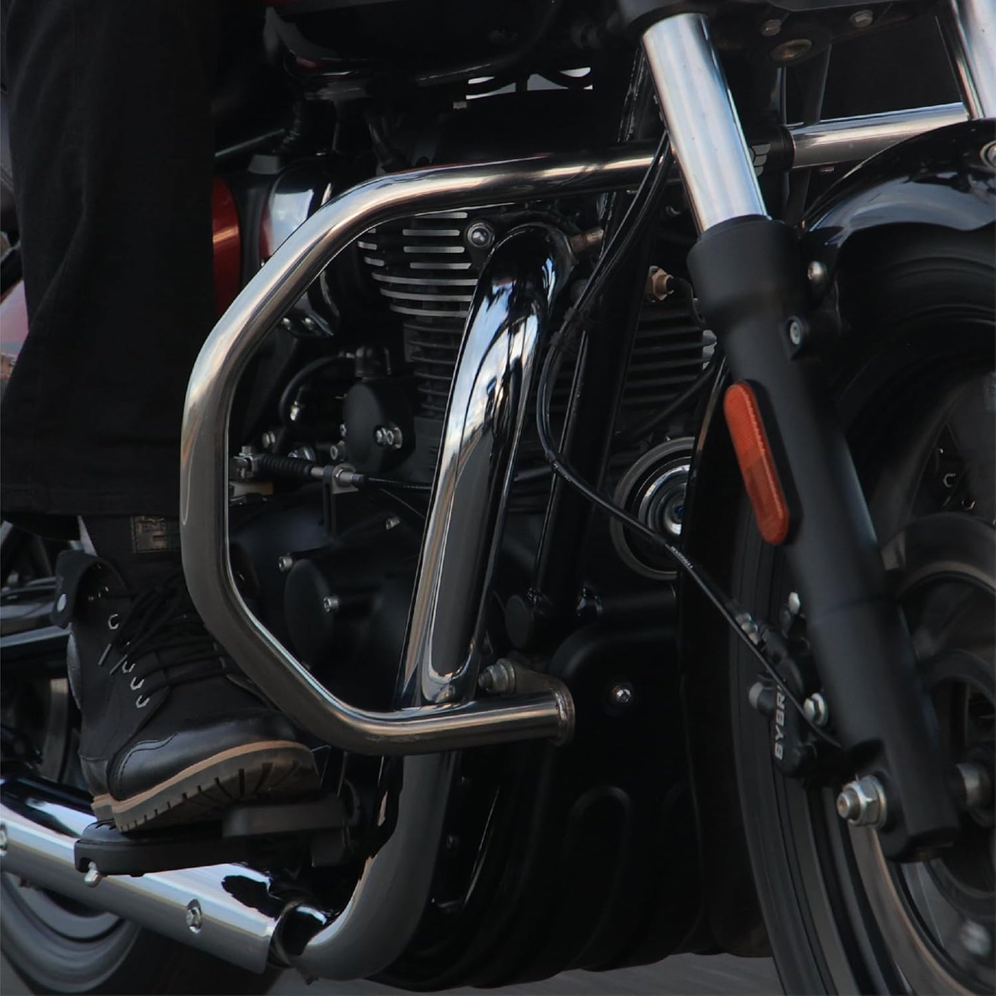 Asco Motors Leg Guard Compatible and for Royal Classic, Standard Enfield (2022-2025) & Meteor (2021-2025) 00% Stainless Steel Chrome Leg Guard for Your RE Meteor and Royal Classic.