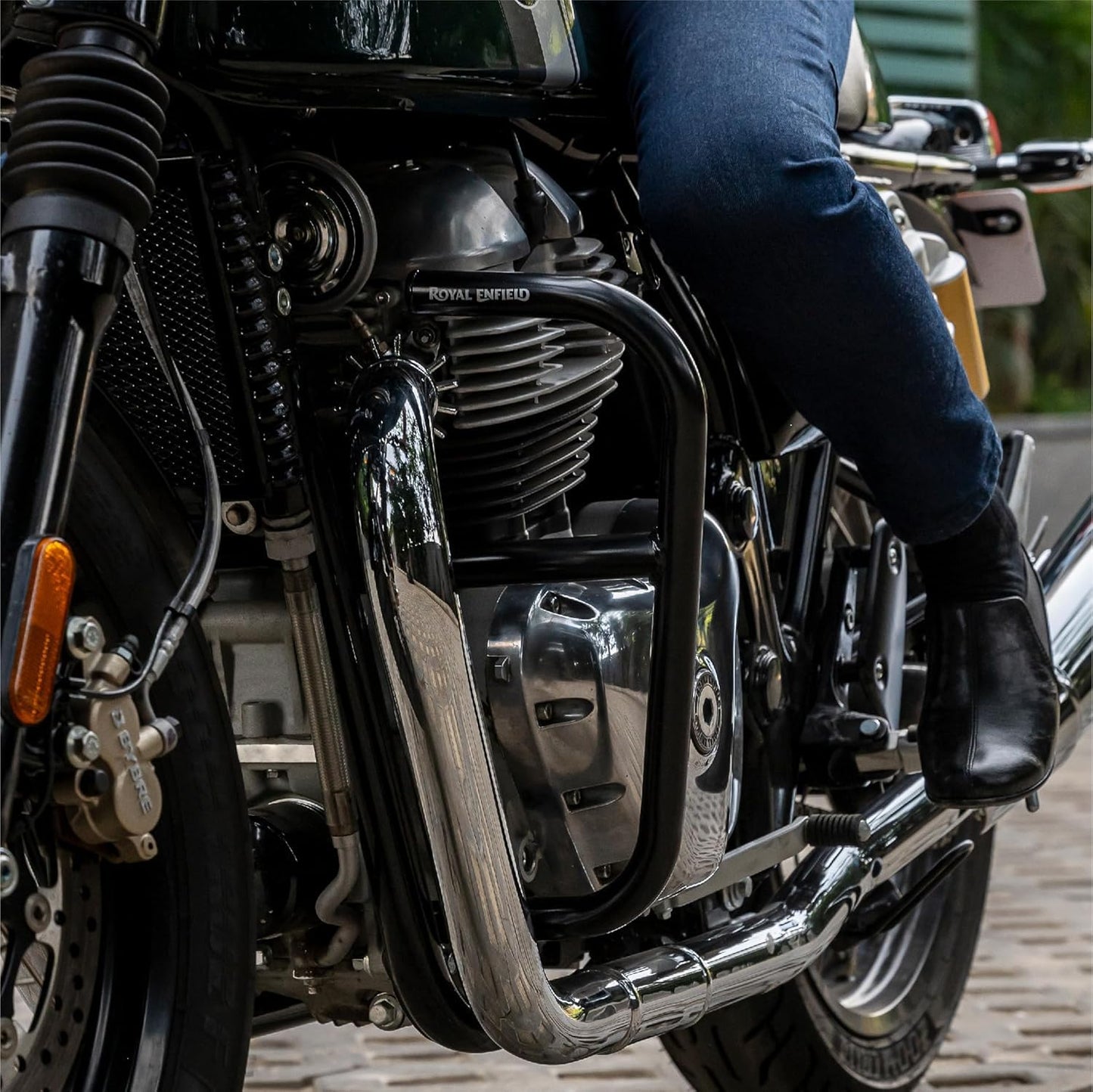 Asco Motors 1990427 Large Engine Guard, Compatible with Royal Enfield Interceptor 650 and Continental GT 650 Models.