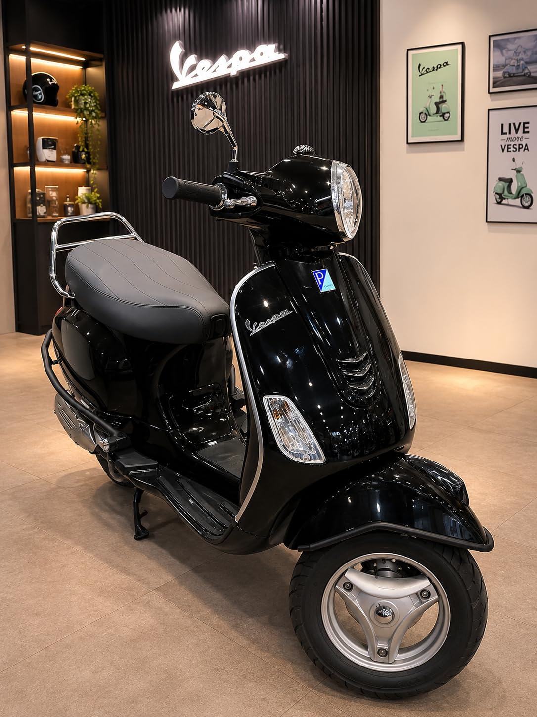 VESPA 125 Premium Accessories Kit | Heavy Duty Metal Build | Matte Black Powder Coated Finish | Stylish Protection & Touring Combo