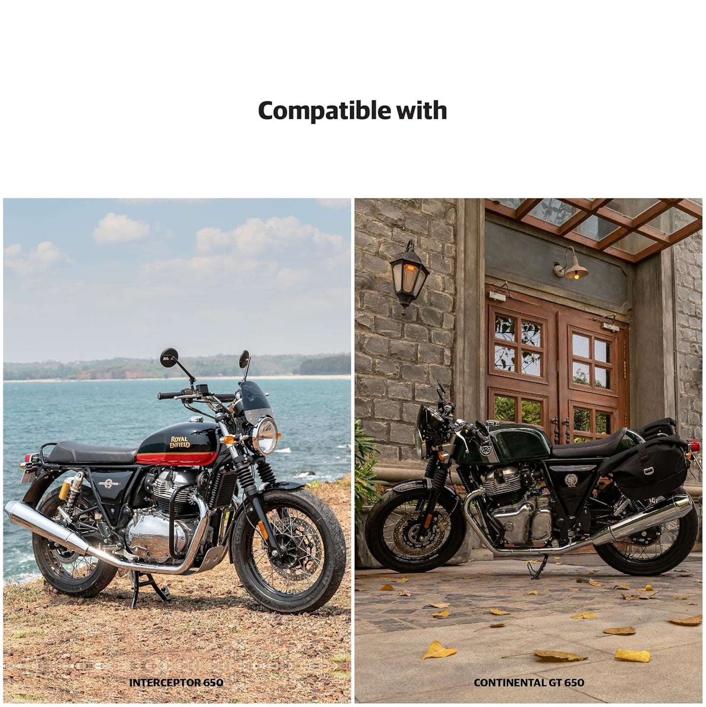Asco Motors 1990427 Large Engine Guard, Compatible with Royal Enfield Interceptor 650 and Continental GT 650 Models.