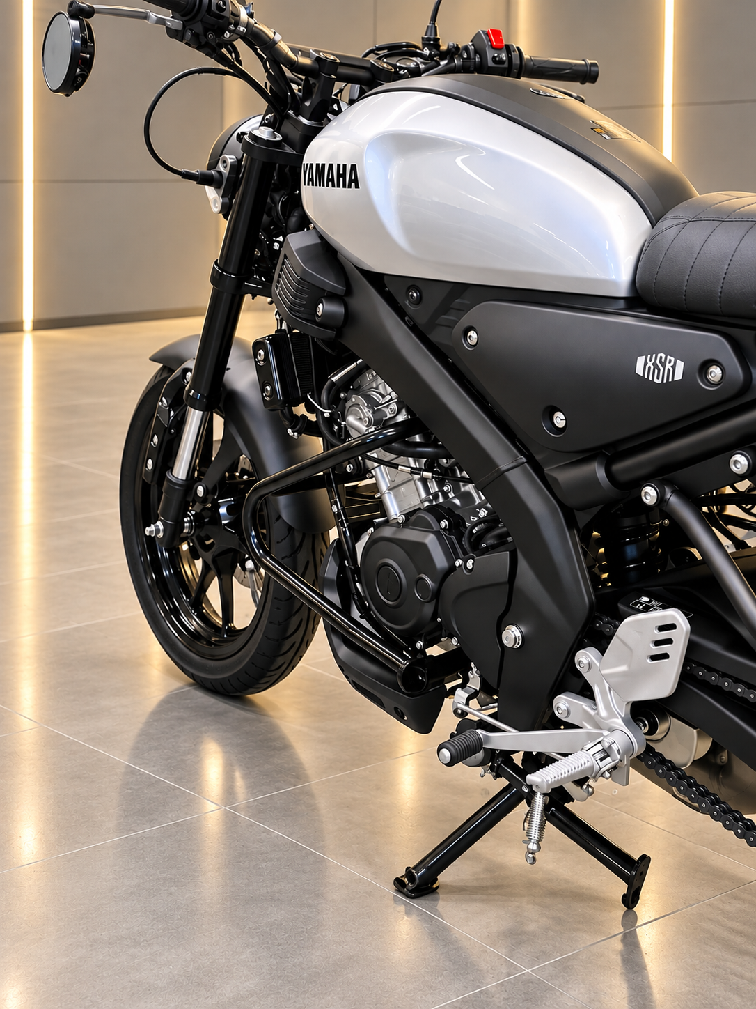 Heavy Duty Matte Black Engine Protector Guard Compatible with XSR 155 – Premium Metal Motorcycle Crash Guard
