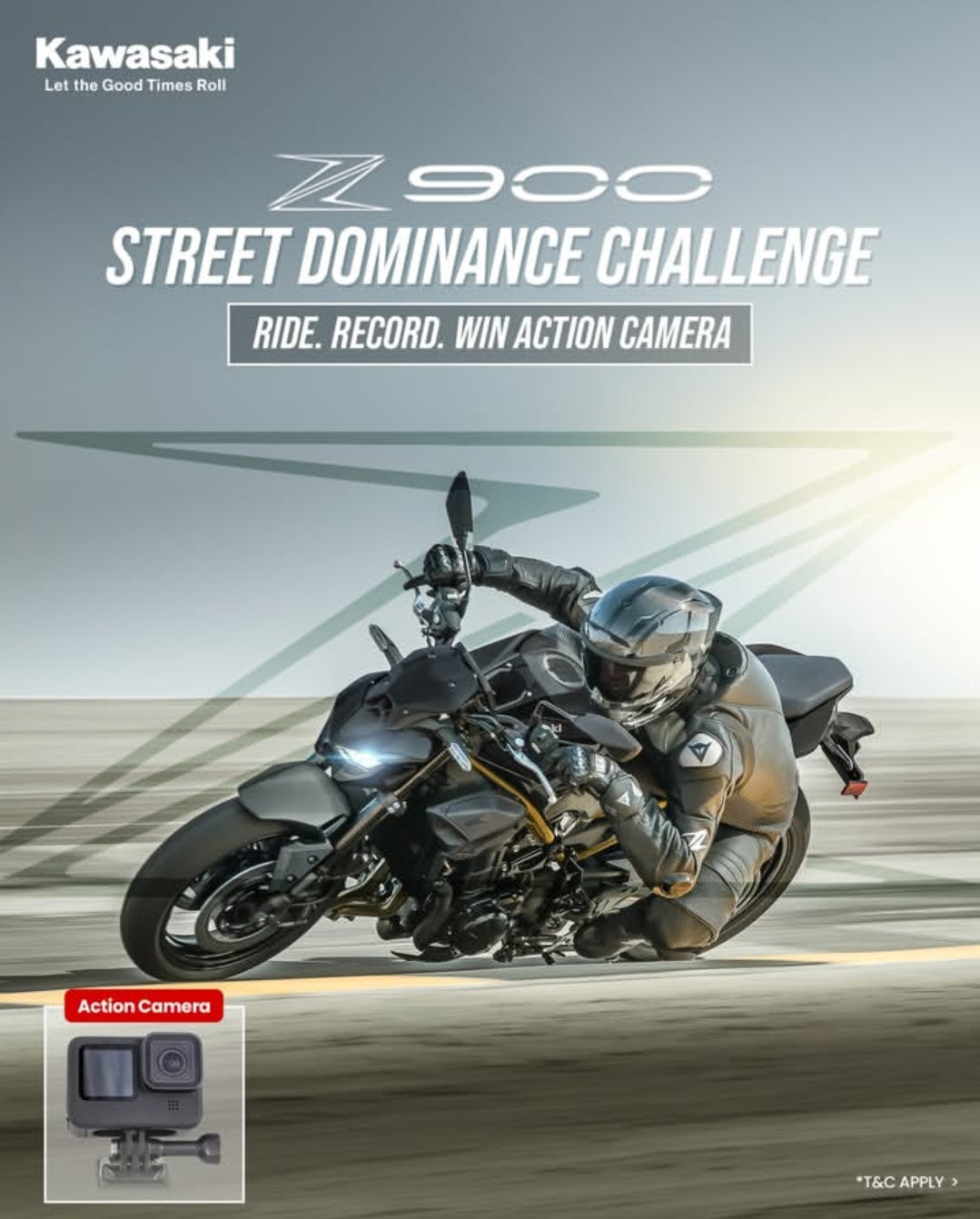 Kawasaki Z900 Street Dominance Challenge – Ride. Record. Win an Action Camera!