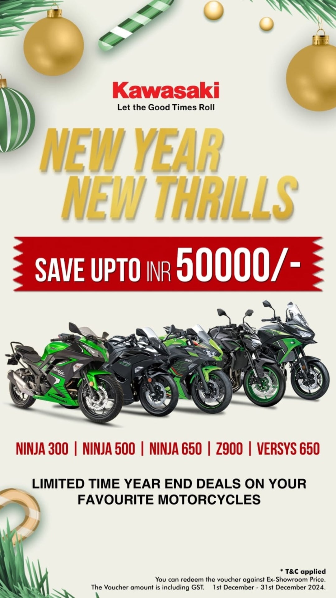 New Year Exclusive Kawasaki Deals