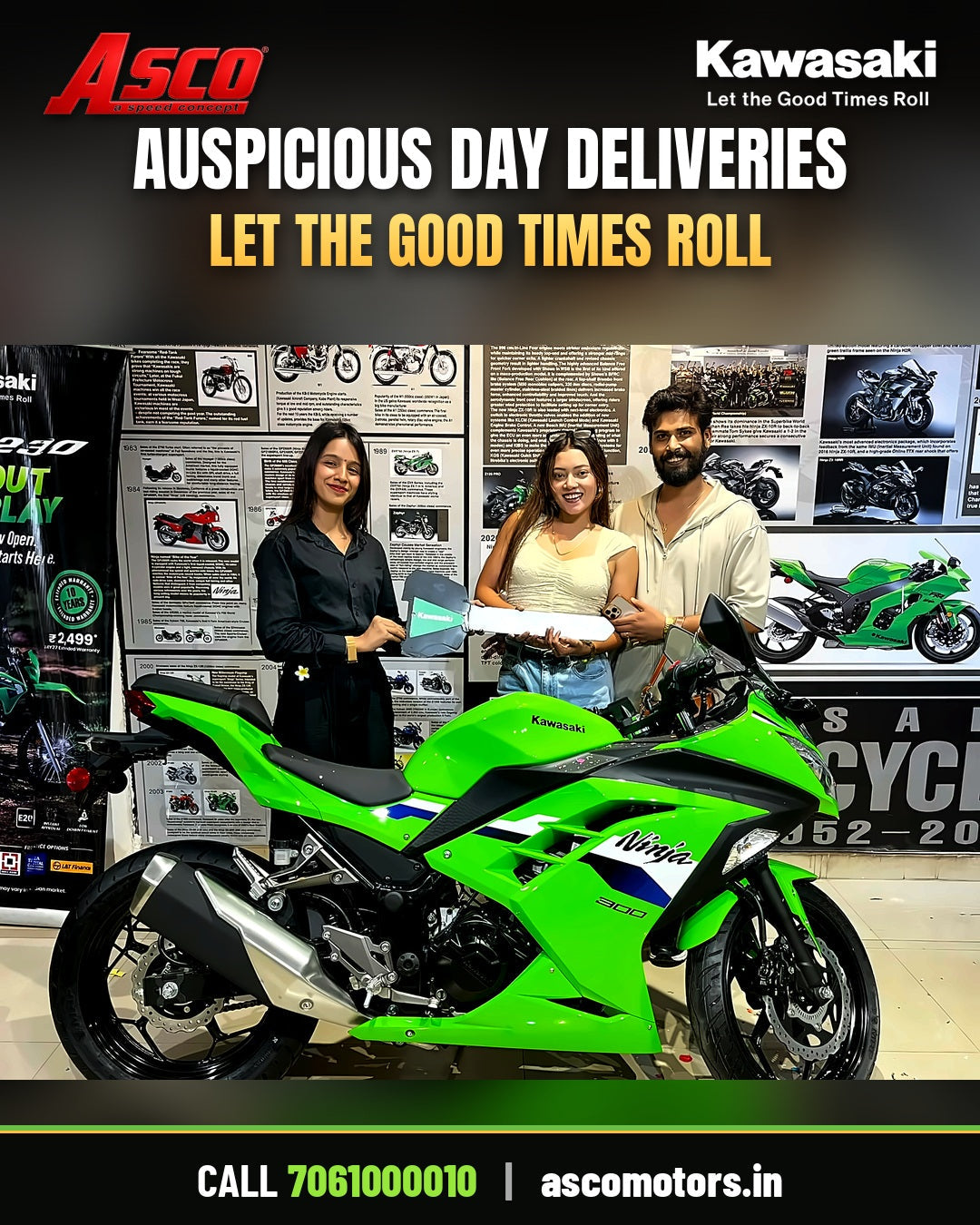 Kawasaki deliveries at Asco Motors