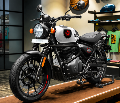 Hunter 350 Large Engine Guard / Leg Guard | Heavy Duty 1.25 Inch Thick Pipe | Matte Black Finish | Crash Protection for Royal Enfield Hunter 350 (2022-2026)