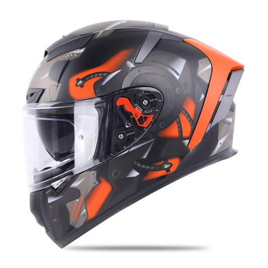 Ignyte IGN-4 GOOS ISI/DOT Certified Double Visor Full Face Helmet with Outer Anti-Fog Clear Visor and Inner Smoke Sun Shield