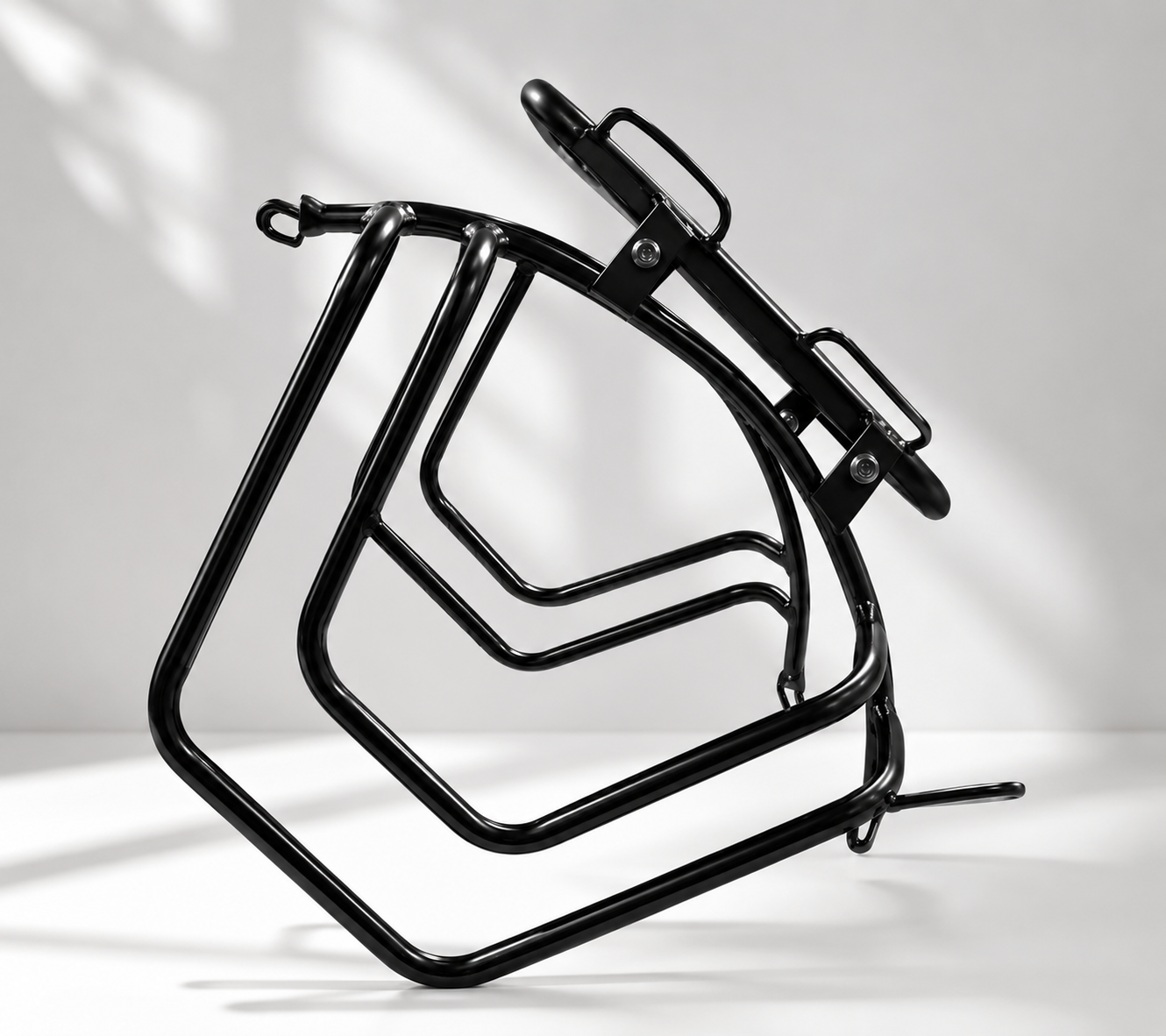 Premium Top Carrier with Saddle Stay for Jawa 42 Bobber | Heavy-Duty CRC Steel Luggage Carrier | High Load Capacity | Matte Black Finish