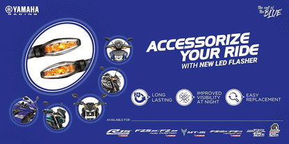 YAMAHA Pair of LED Flashers Light Indicator Assembly, Fit for Universal Bik