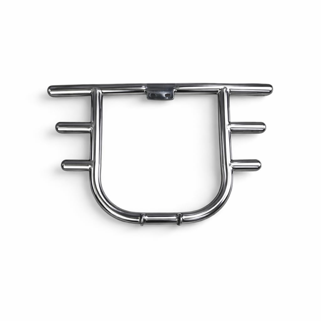 Royal Enfield Electra / Standard / Thunderbird / Classic BS3 BS4 3 Rod Straight Leg Guard | Heavy Duty Stainless Steel Crash Guard | Rust Resistant Mirror Finish | Engine & Rider Protection
