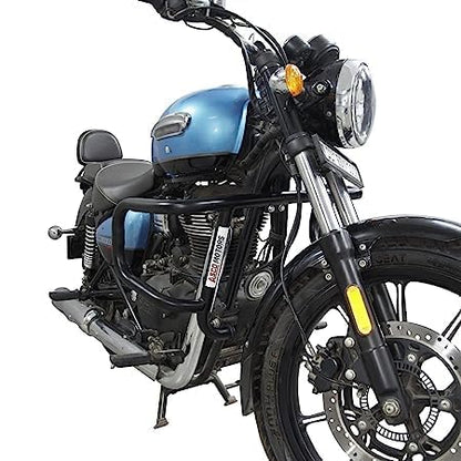 Asco Motors Leg Guard Compatible and for Royal Classic, Standard Enfield (2022-2025) & Meteor (2021-2025) Stainless Steel Black 2-Bend Airfly Black Leg Guard for Your RE Meteor and Royal Classic.