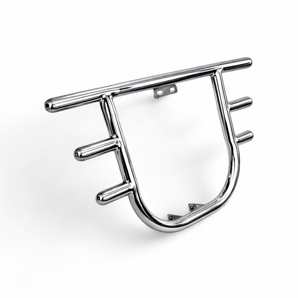 Royal Enfield Electra / Standard / Thunderbird / Classic BS3 BS4 3 Rod Straight Leg Guard | Heavy Duty Stainless Steel Crash Guard | Rust Resistant Mirror Finish | Engine & Rider Protection