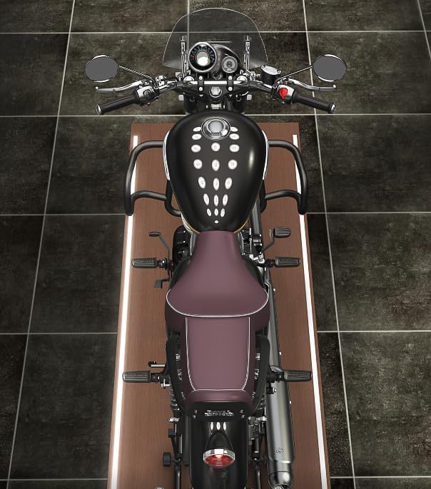 Royal Enfield Meteor 350 Box Shape Crash Guard | Heavy Duty CRC Steel Leg Guard | Premium Black Powder Coated Finish | Engine Protection Guard for Touring & Daily Ride