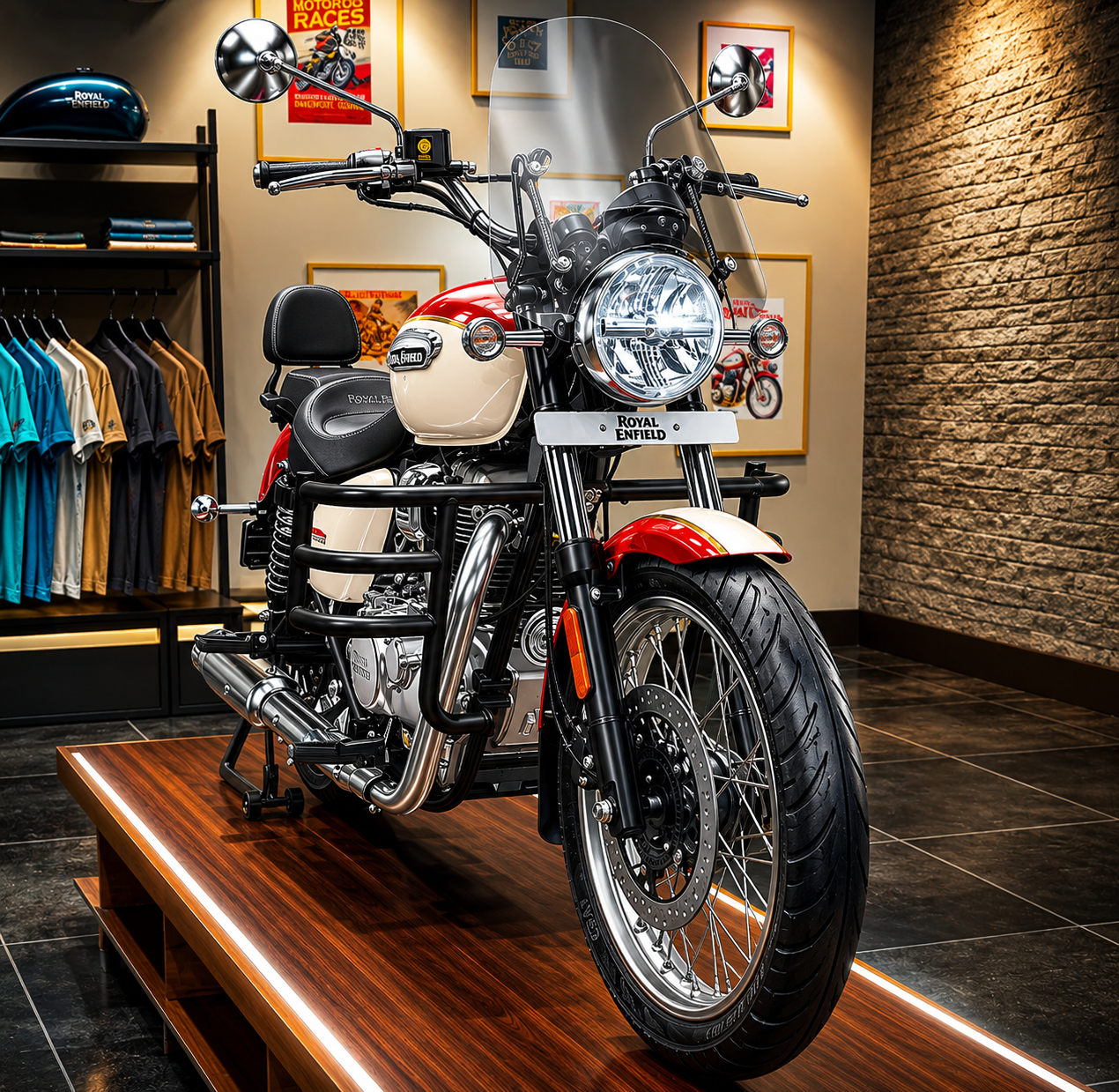 Airfly 3 Bend Engine Guard & Leg Guard for Royal Enfield Meteor 350 | Heavy Duty CRC Steel Crash Guard | Matte Black Powder Coated Finish