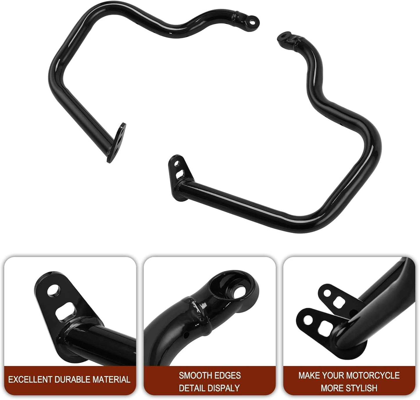 Asco Motors Indian Motorcycle Rear Highway Crash Bar for Indian Scout Bobber Classic Engine Guard Crash Bar Kit Compatible with Indian Scout,Scout+Sixty,Scout+Bobber 2025 Replac 2890252-266 Black