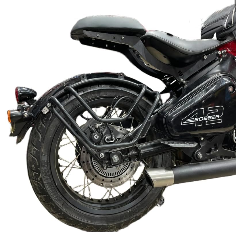 Premium Top Carrier with Saddle Stay for Compatible for (2024-26) Jawa Perak & Jawa 42 Bobber | Heavy-Duty CRC Steel | High Load Capacity | Matte Black Finish