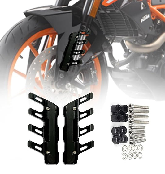 Bike ABS Fork Shocker Protector Mount Shock Absorber Anti-Fall Slider for Yamaha MT-15, R15 V3, R15 V4, R15 M (BLACK) (AM)