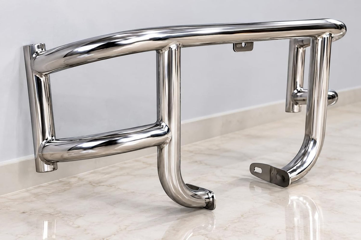 Airfly 1.5 Inch Heavy Duty Stainless Steel Leg Guard/Crash Guard Compatible with Meteor 350, Classic 350 & Bullet 350 – Premium Mirror Finish
