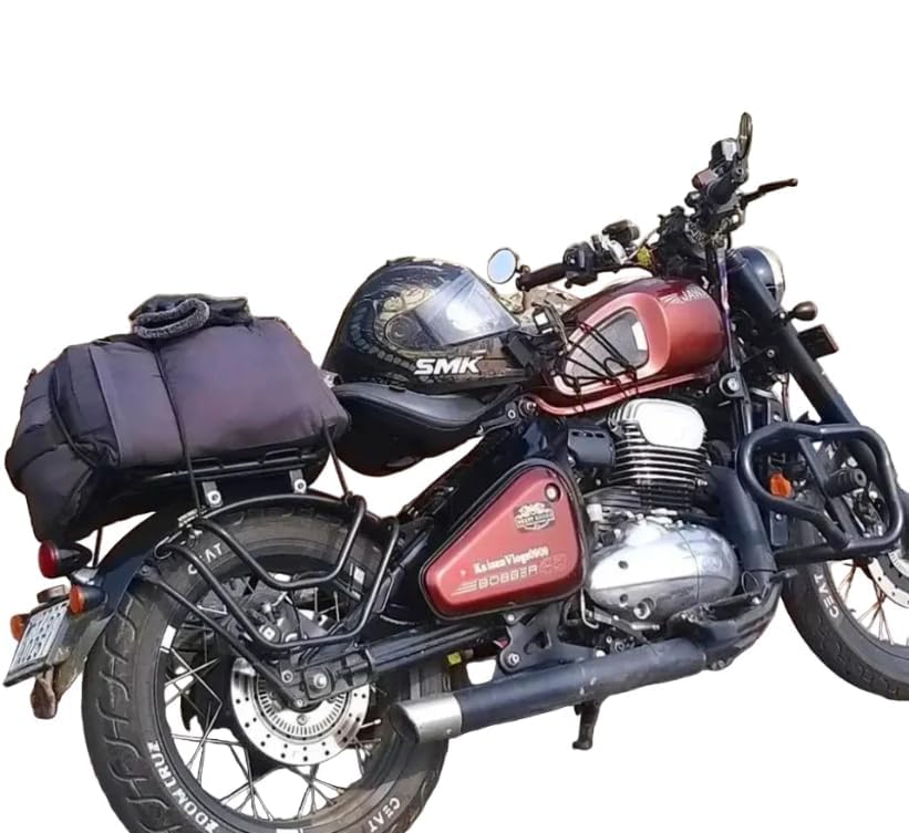 Premium Top Carrier with Saddle Stay for Compatible for (2024-26) Jawa Perak & Jawa 42 Bobber | Heavy-Duty CRC Steel | High Load Capacity | Matte Black Finish