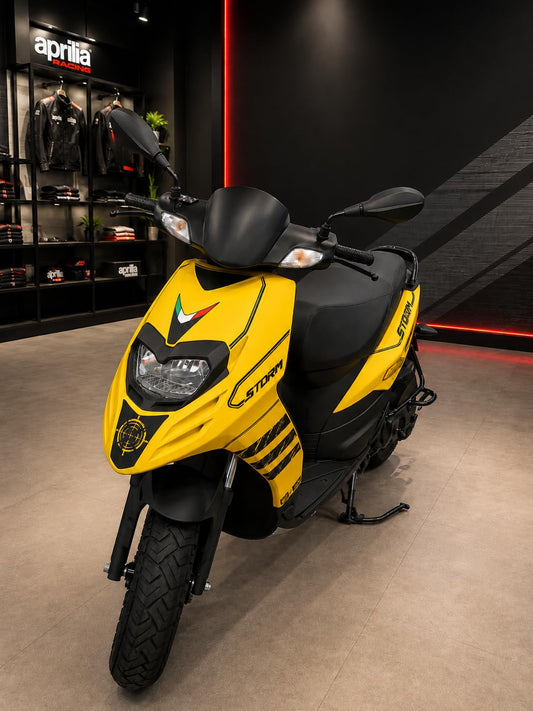 Aprilia SR 125 Paramount Protection Kit with Footrest | Heavy Duty Metal Build | Premium Black Finish | Stylish Safety & Comfort Combo for Touring & Daily Ride