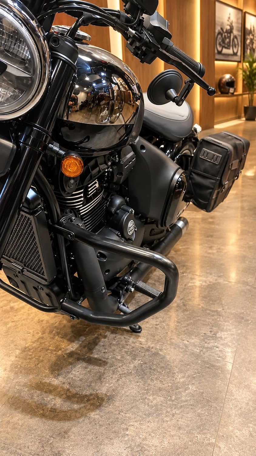 C-Type OEM Style Crash Guard Crash Protection Compatible with 42 Bobber, 42, FJ, Classic & Roadster – Premium Matte Black Finish