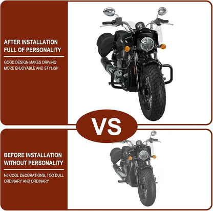 Asco Motors Indian Motorcycle Rear Highway Crash Bar for Indian Scout Bobber Classic Engine Guard Crash Bar Kit Compatible with Indian Scout,Scout+Sixty,Scout+Bobber 2025 Replac 2890252-266 Black