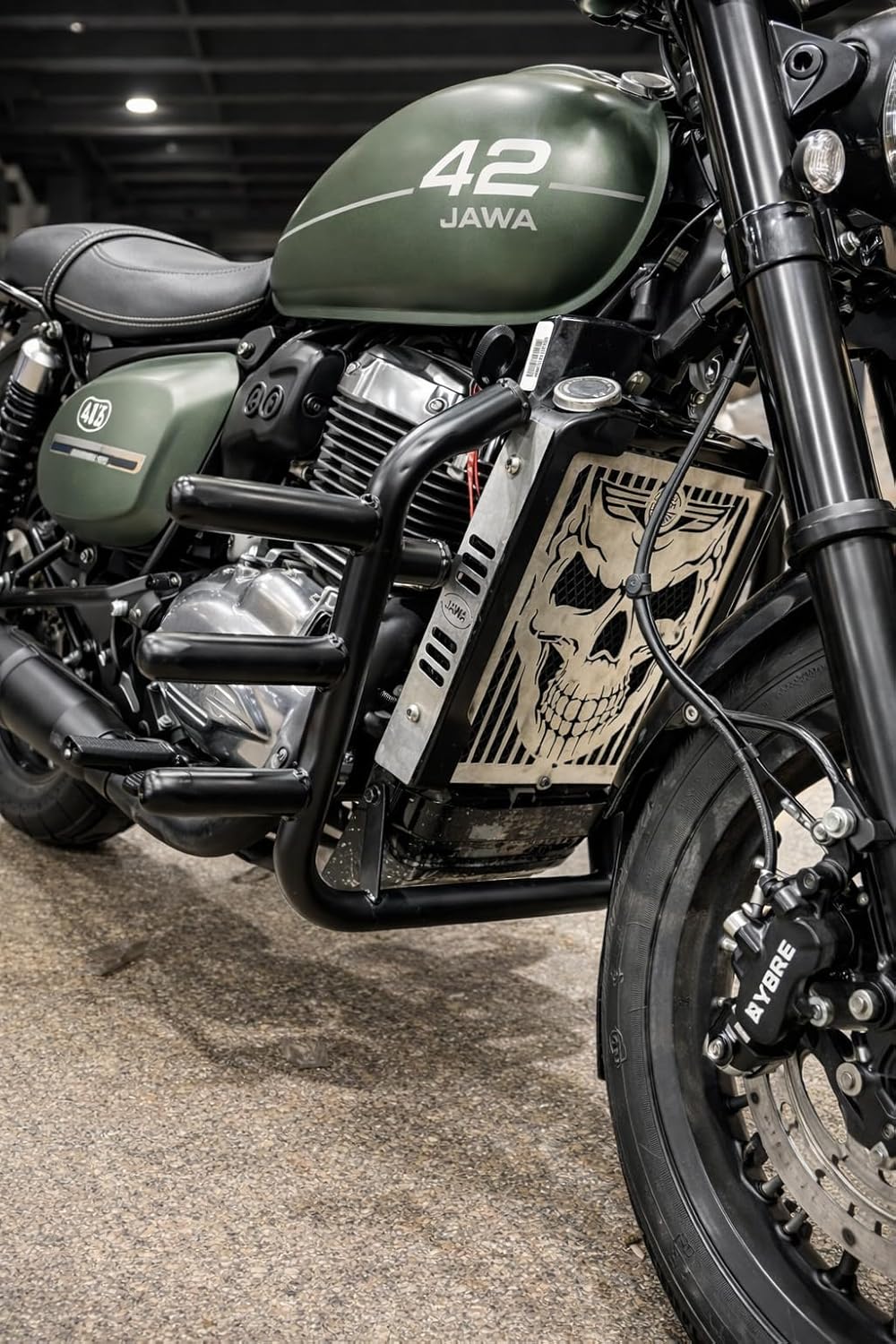 Matte Black 3-Rod Engine & Leg Guard – Compatible with Jawa (2025-26) Models (42, 42FJ, Perak, Bobber, Classic 350)
