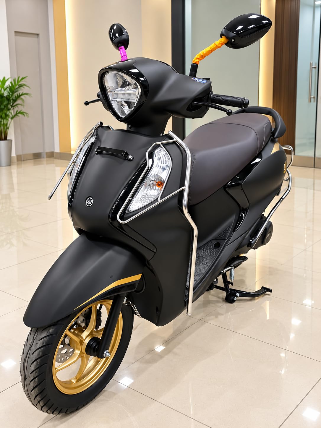 OEM Style Crash Guard Compatible with Fascino Scooter Heavy Duty Metal Body Guard | Premium Chrome Finish | Durable Scooter Accessory