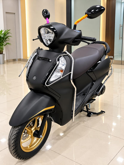 OEM Style Crash Guard Compatible with Fascino Scooter Heavy Duty Metal Body Guard | Premium Chrome Finish | Durable Scooter Accessory