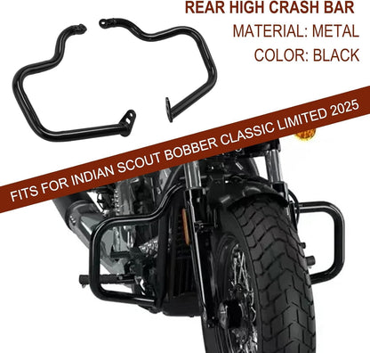 Asco Motors Indian Motorcycle Rear Highway Crash Bar for Indian Scout Bobber Classic Engine Guard Crash Bar Kit Compatible with Indian Scout,Scout+Sixty,Scout+Bobber 2025 Replac 2890252-266 Black
