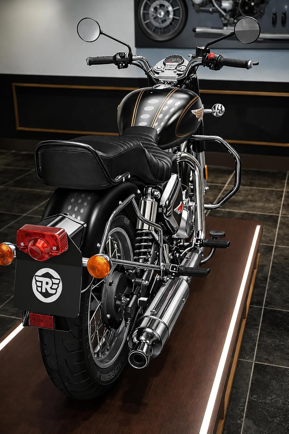 Octagone Leg Guard & Engine Guard for Royal Enfield Bullet 350 (2022-2026) | Heavy Duty 1.25 Inch Crash Guard | Mirror Finish | Compatible with Standard, Military, Black Gold & Battalion Black