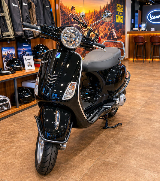 VESPA 125 Premium Accessories Kit | Heavy Duty Metal Build | Matte Black Powder Coated Finish | Stylish Protection & Touring Combo