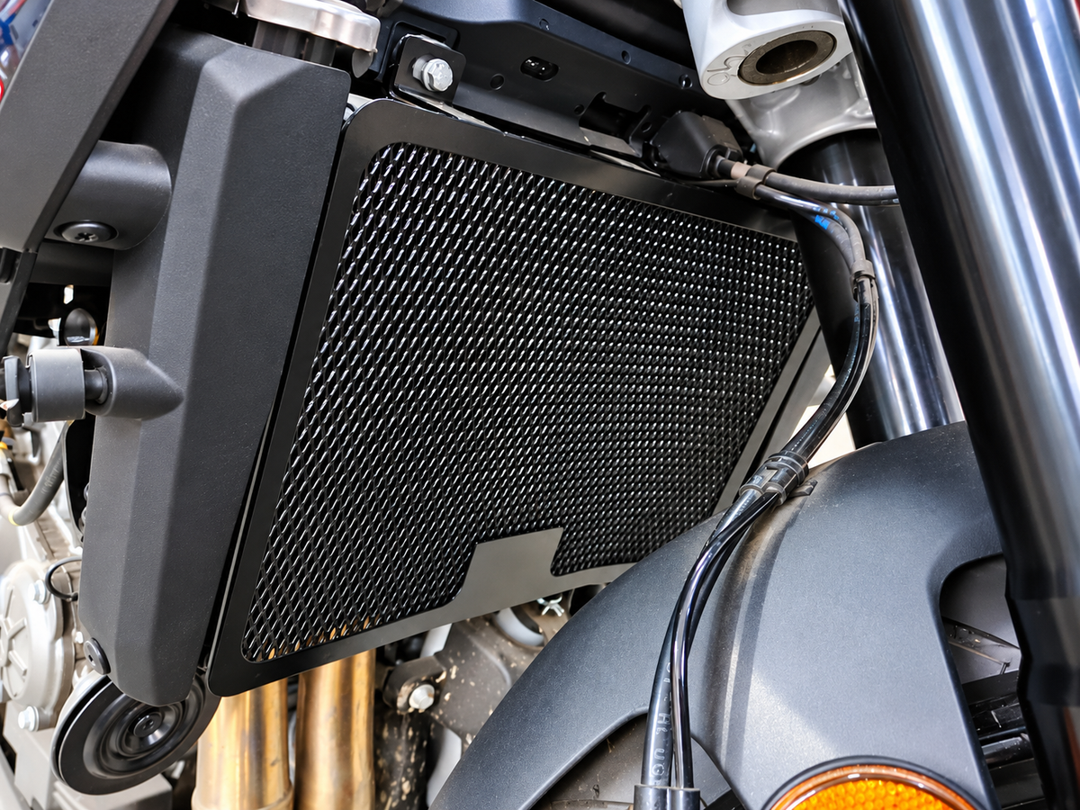 Radiator Guard Compatible with Aprilia RS 457 | Heavy-Duty Metal Mesh Protection | Premium Black Finish | Durable Radiator Protector