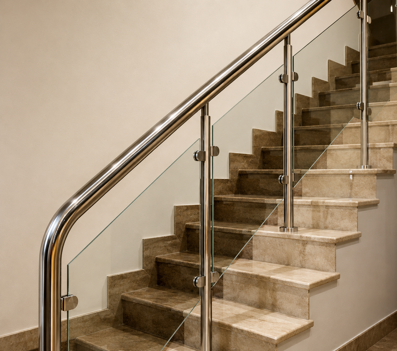 Premium Stainless Steel Pipe Bend Railings – Elegant Strength for Balconies, Staircases & Terraces