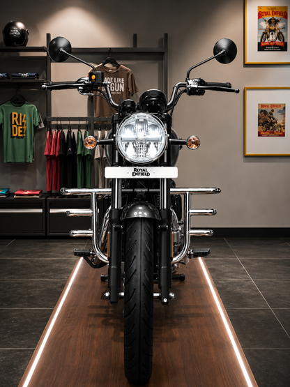 Royal Enfield Electra / Standard / Thunderbird / Classic BS3 BS4 3 Rod Straight Leg Guard | Heavy Duty Stainless Steel Crash Guard | Rust Resistant Mirror Finish | Engine & Rider Protection