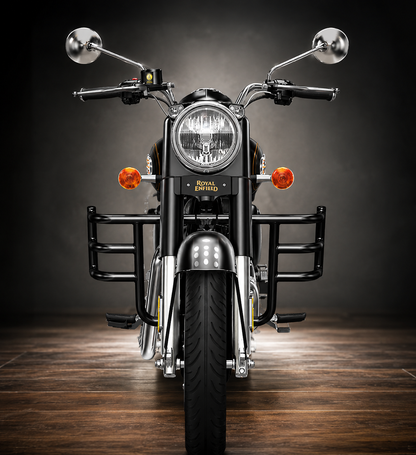 Airfly 3 Bend Leg Guard & Engine Guard for Royal Enfield Bullet 350 (2022-2026) – Heavy Duty 1.25 Inch Crash Guard, Premium Black Finish | Compatible with Standard, Military, Black Gold & Battalion Black