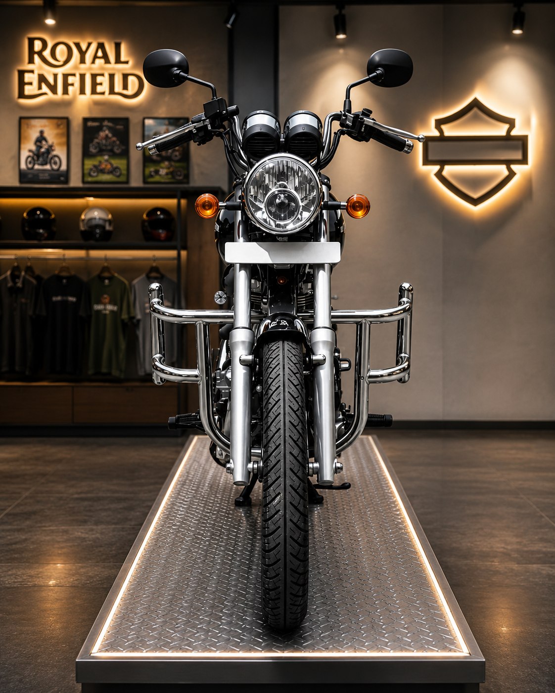 Airfly 1.5 Inch Heavy Duty Stainless Steel Leg Guard for Royal Enfield Classic 350/500 BS3 BS4, Electra, Standard & Thunderbird 350/500 | Crash Guard Engine Protection | Rust Resistant Mirror Finish