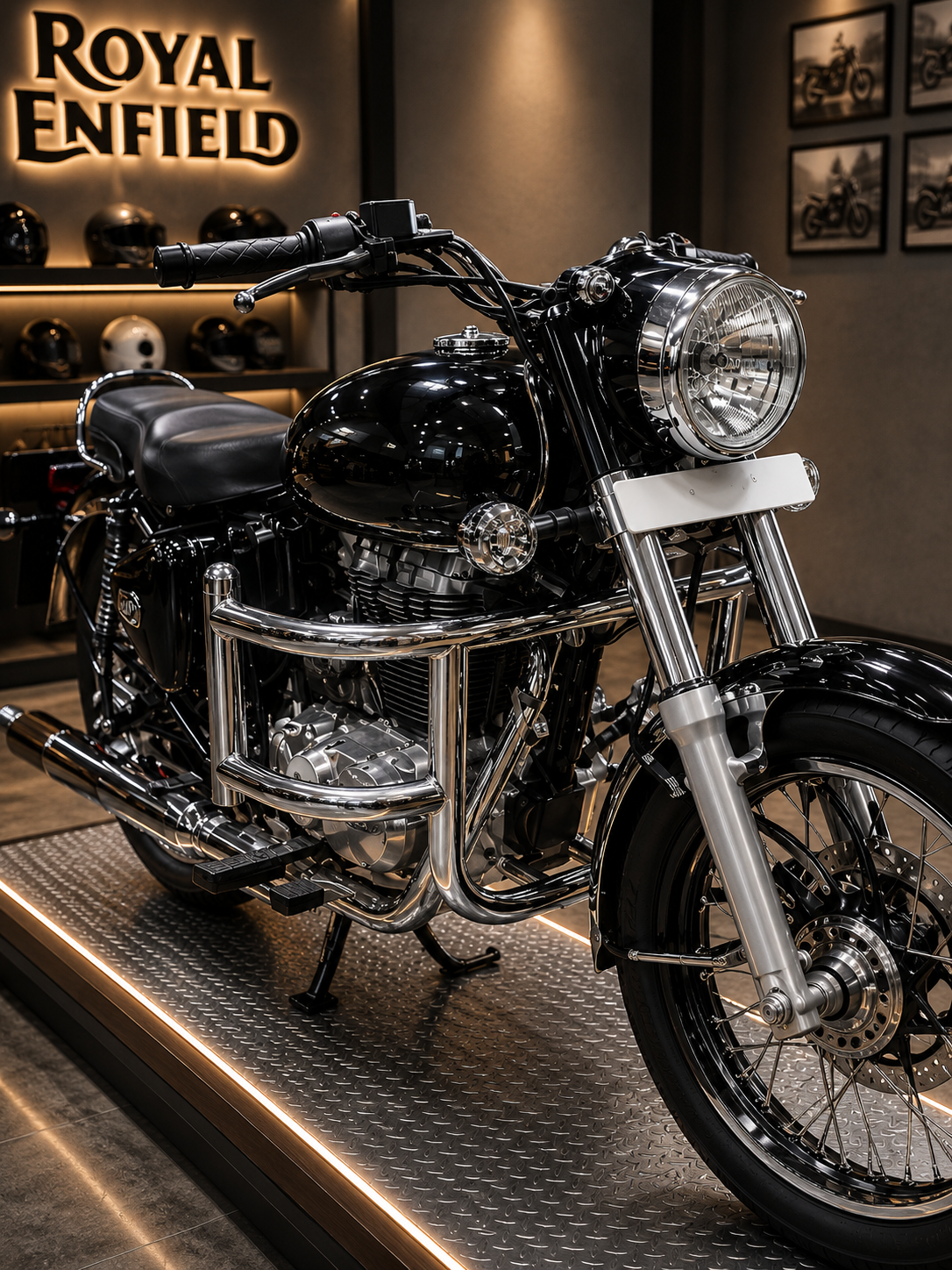Airfly 1.5 Inch Heavy Duty Stainless Steel Leg Guard for Royal Enfield Classic 350/500 BS3 BS4, Electra, Standard & Thunderbird 350/500 | Crash Guard Engine Protection | Rust Resistant Mirror Finish