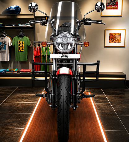 Airfly 3 Bend Engine Guard & Leg Guard for Royal Enfield Meteor 350 | Heavy Duty CRC Steel Crash Guard | Matte Black Powder Coated Finish