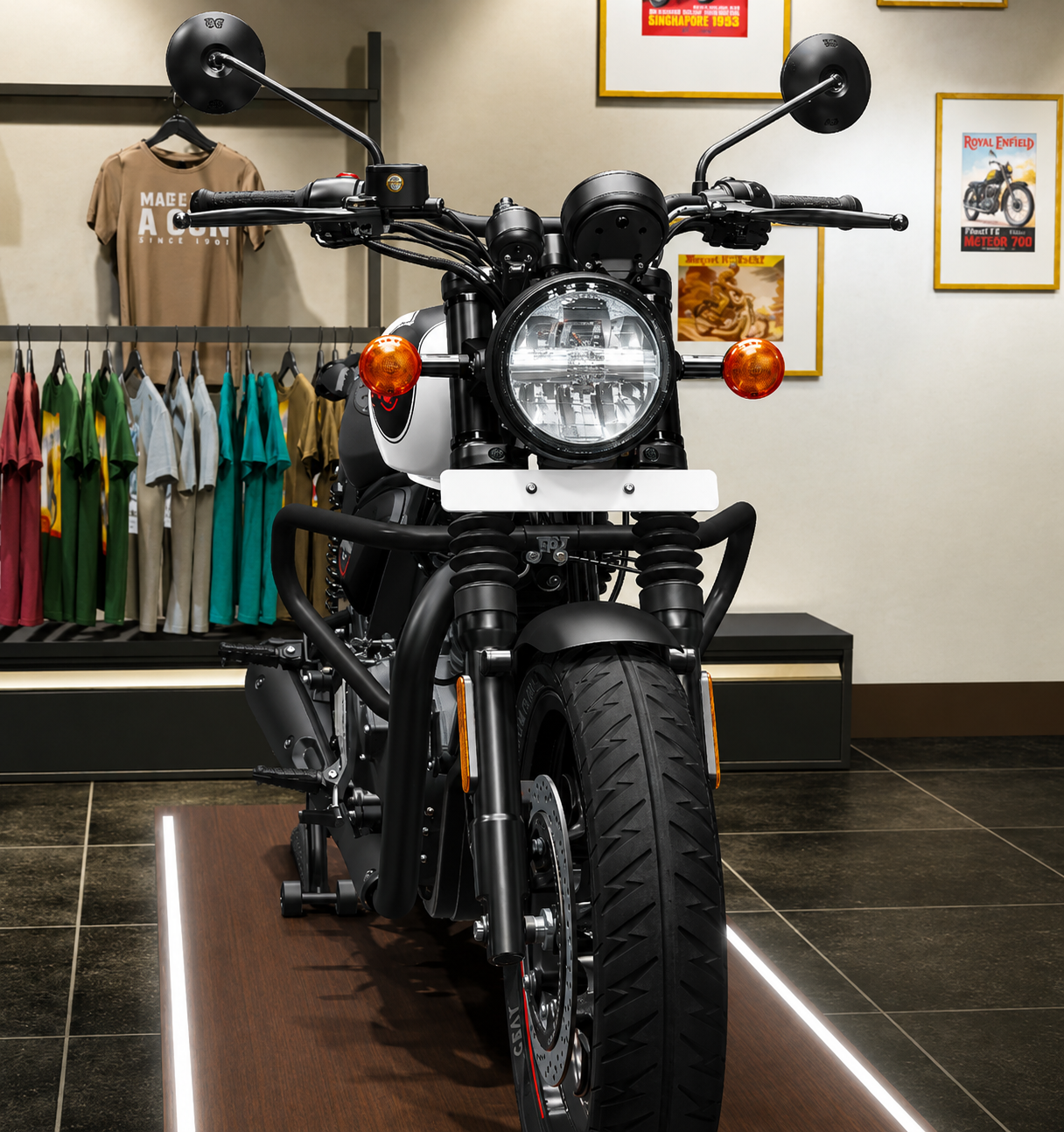 Hunter 350 Large Engine Guard / Leg Guard | Heavy Duty 1.25 Inch Thick Pipe | Matte Black Finish | Crash Protection for Royal Enfield Hunter 350 (2022-2026)